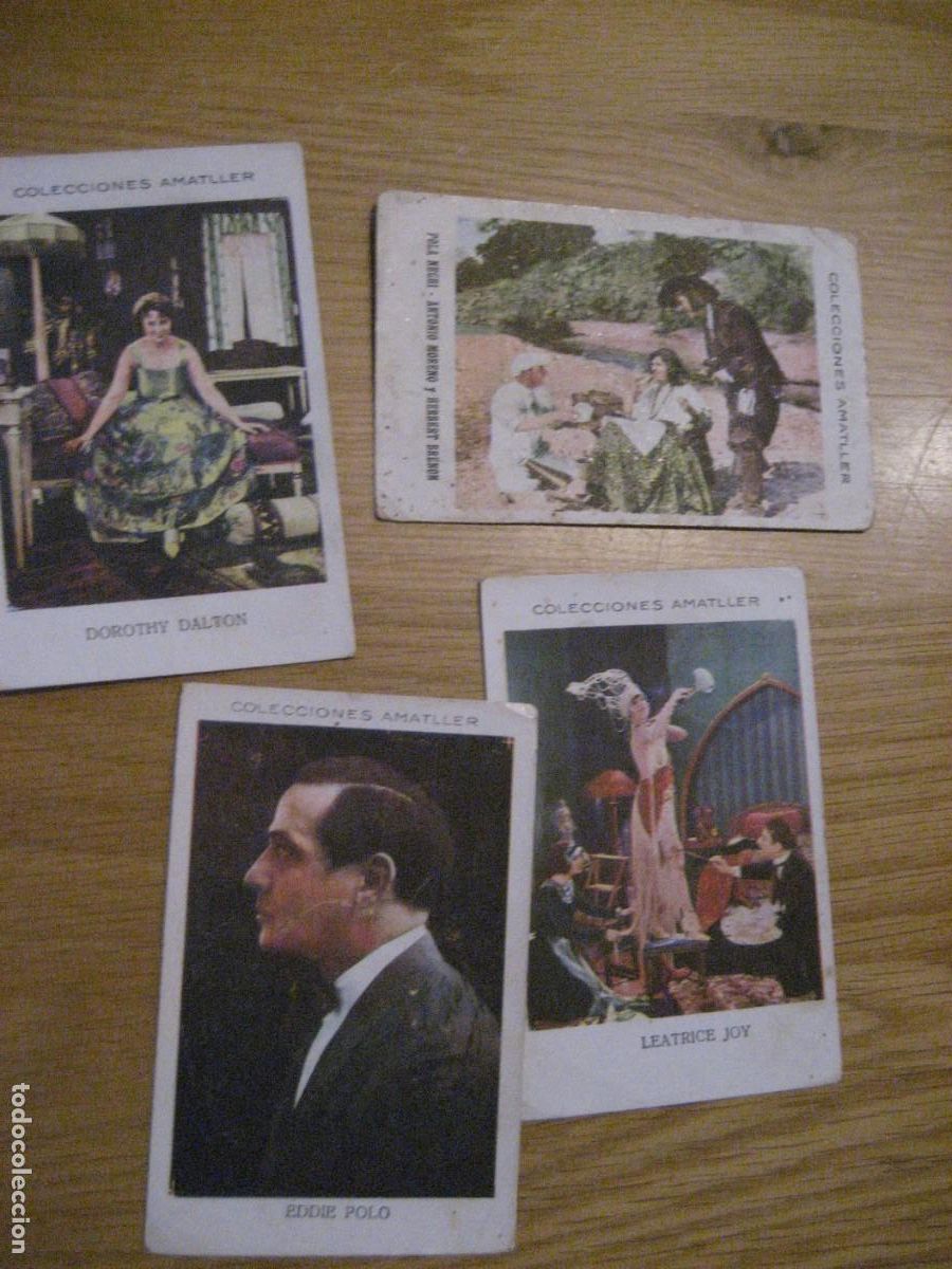 Kino: 4 cromos artistas de cine mudo chocolate Amatller . Dorothy Dalton , Pola Negri , Antonio Moreno