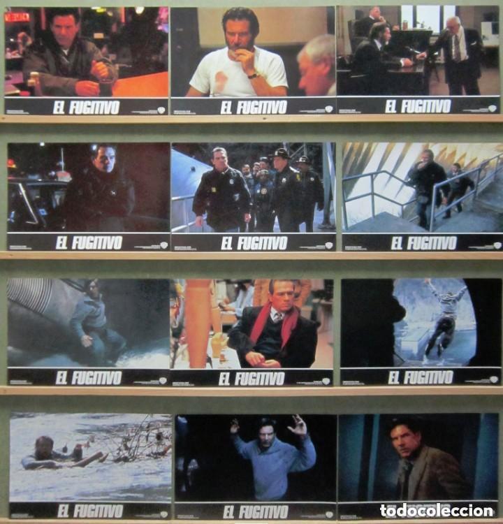 Cinema: AEH56 EL FUGITIVO HARRISON FORD TOMMY LEE JONES SET COMPLETO 12 FOTOCROMOS ORIGINAL ESTRENO
