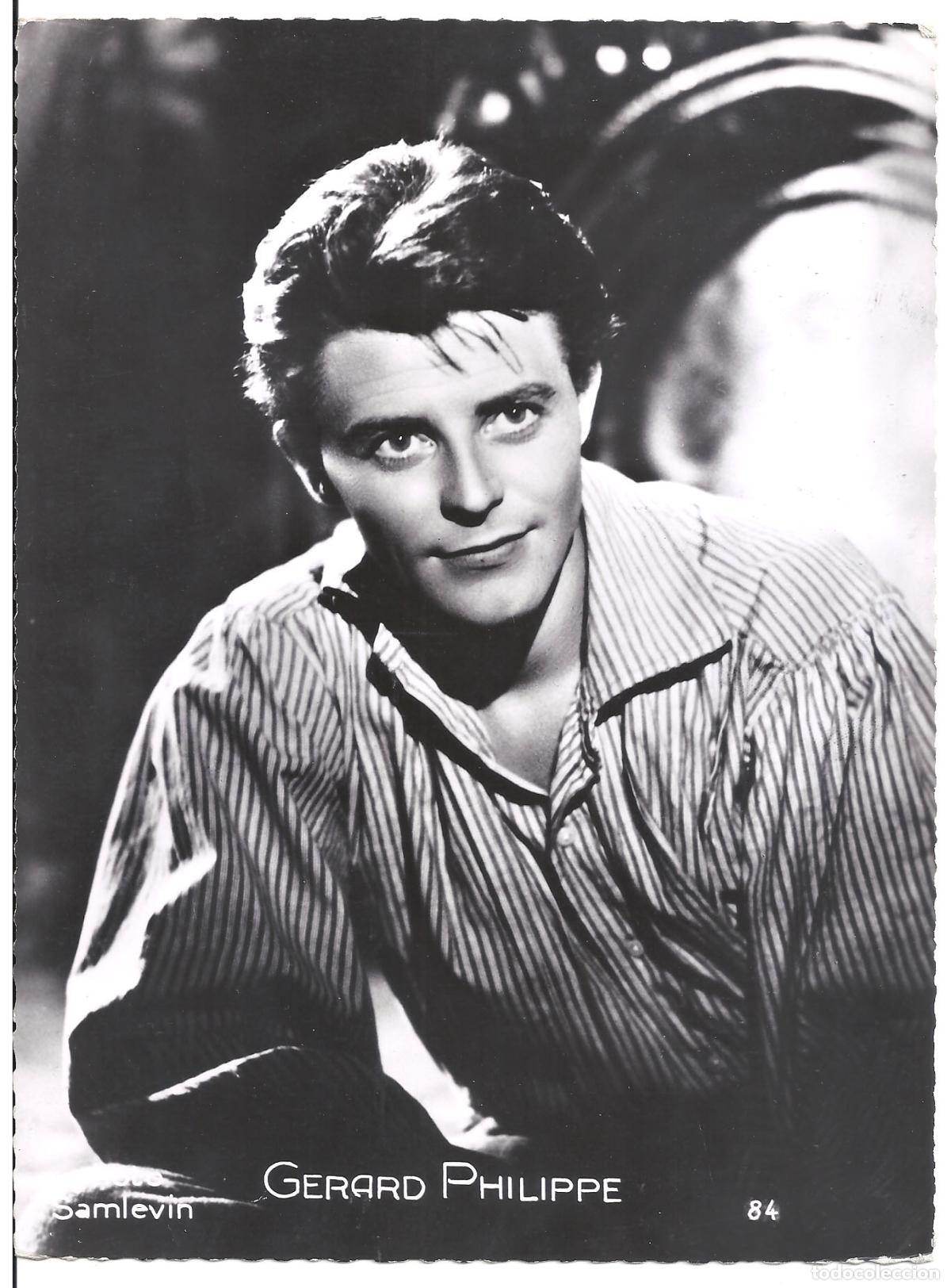 Kino: F35659 GERARD PHILIPPE FOTO POSTAL ORIGINAL B/N FRANCESA FOTOGRAFO SAM LEVIN