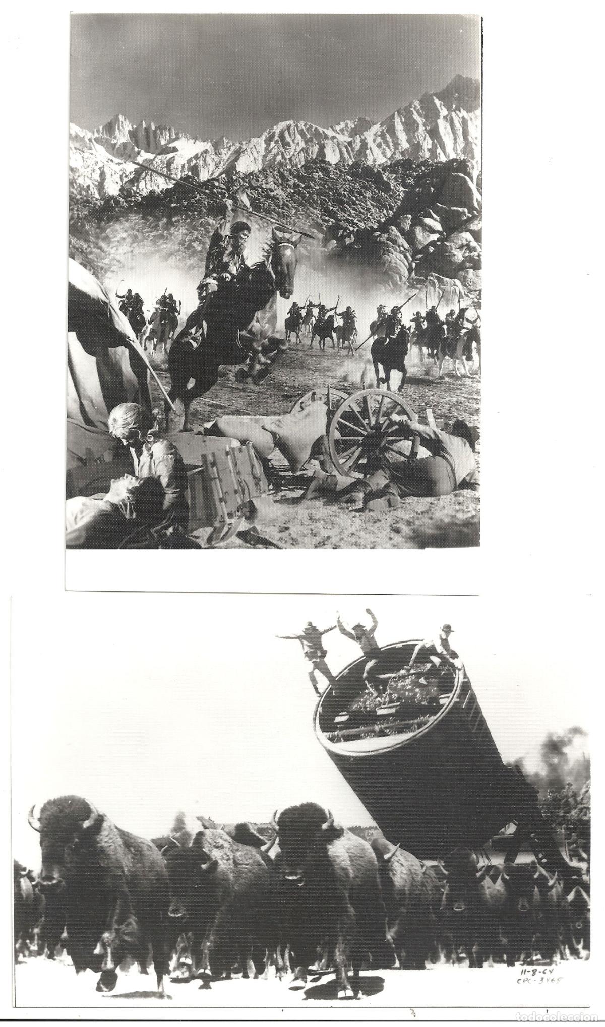 Kino: F35657 LA CONQUISTA DEL OESTE 2 FOTOS ORIGINALES B/N ESPA&Ntilde;OLAS
