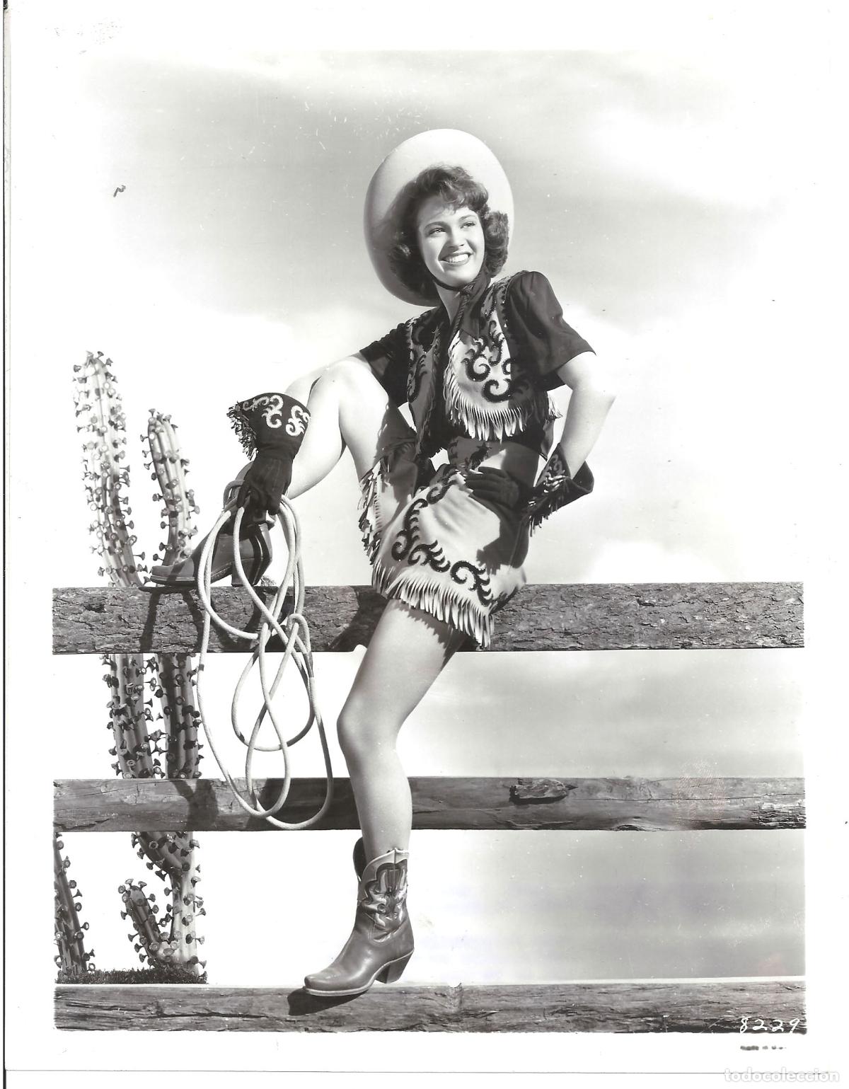 Cine: F35695 FRANCES RAFFERTY MGM COWGIRL FOTO B/N ORIGINAL AMERICANA