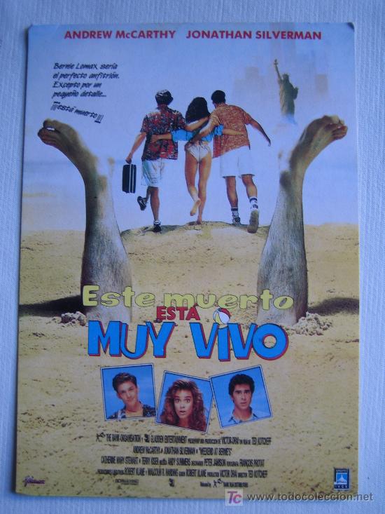 Kino: Este muerto esta muy vivo - folleto de mano original - Andrew McCarthy