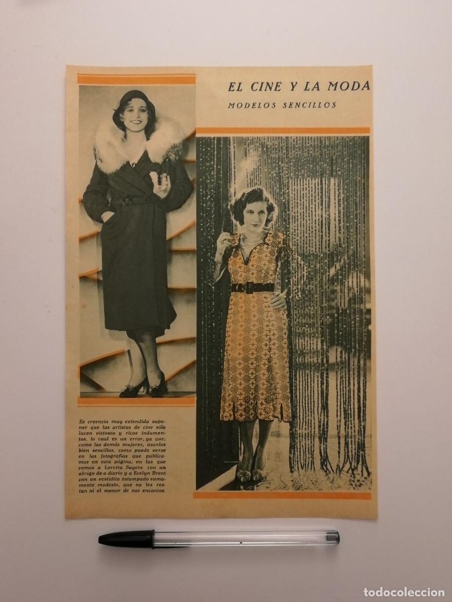 Cine: ANTIGUO ANUNCIO ENCARTONADO -A4- LORETTA SAYERS - MODA - EVELYN BRENT