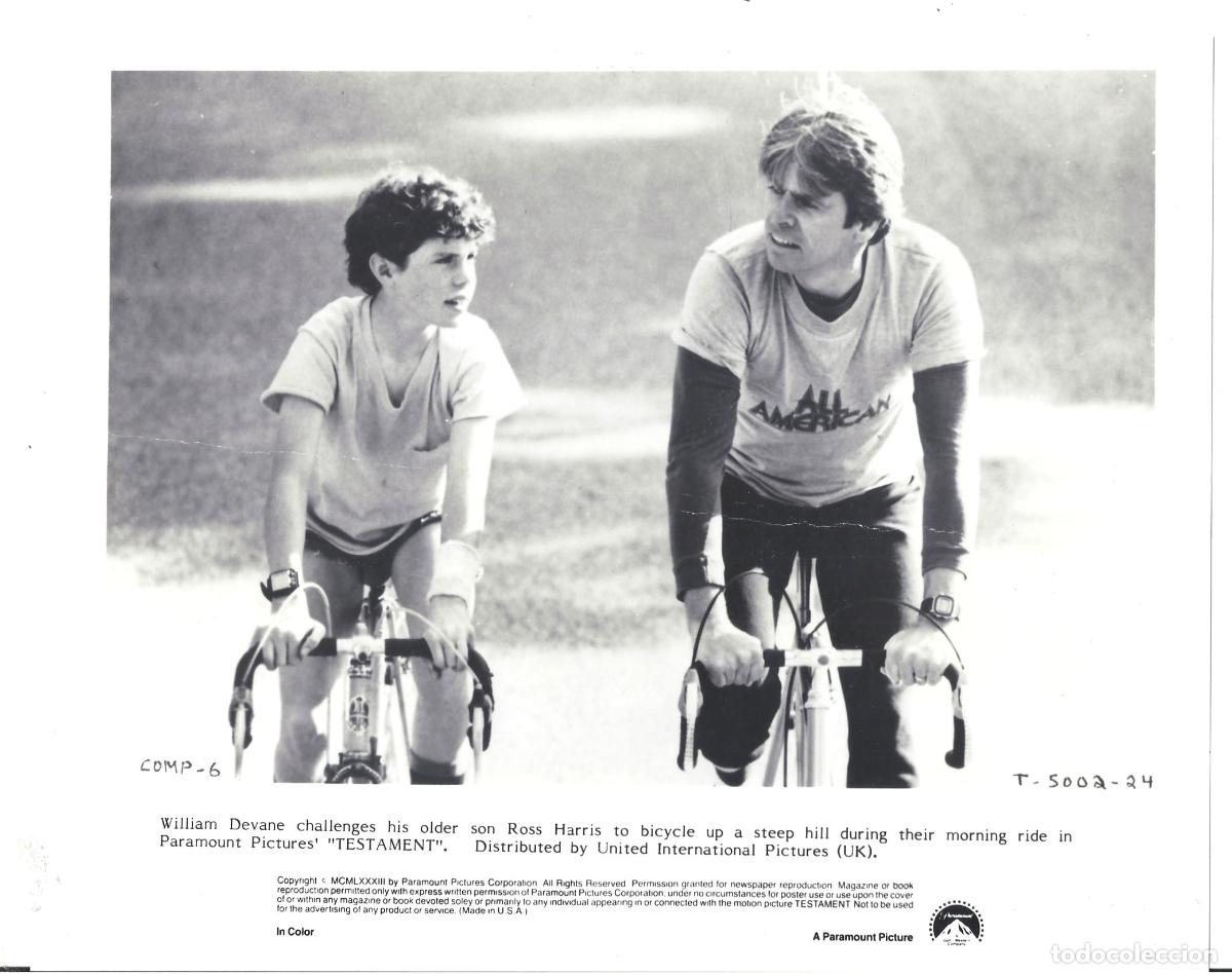 Kino: F35733 WILLIAM DEVANE ROSS HARRIS TESTAMENTO FINAL BICICLETA FOTO B/N ORIGINAL AMERICANA