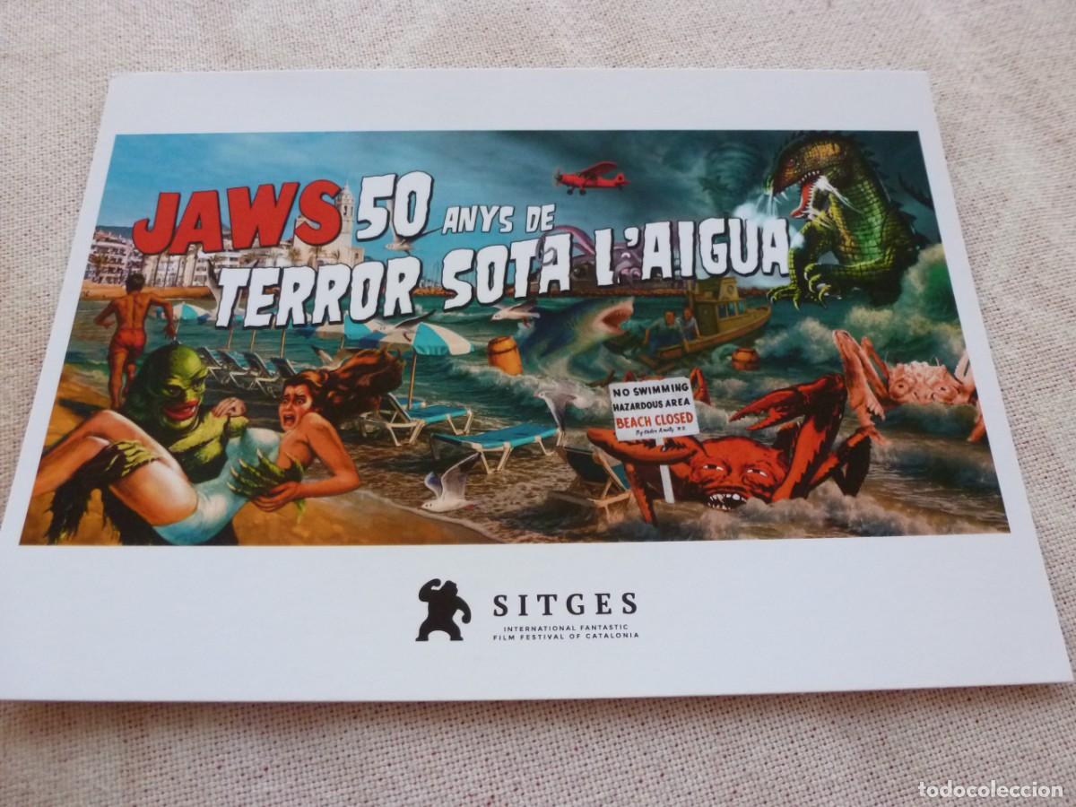 Cine: POSTAL CONMEMORATIVA 58 FESTIVAL CINE FANTASTICO SITGES 2025 50 A&Ntilde;OS FILM JAWS DE SPIELBERG