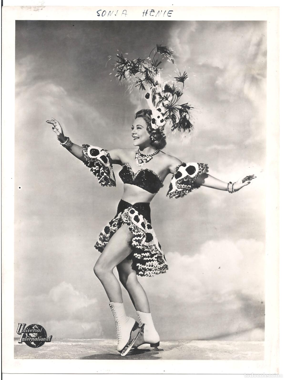 Kino: F35786 SONJA HENIE patinaje hielo ice skating FOTO B/N ORIGINAL