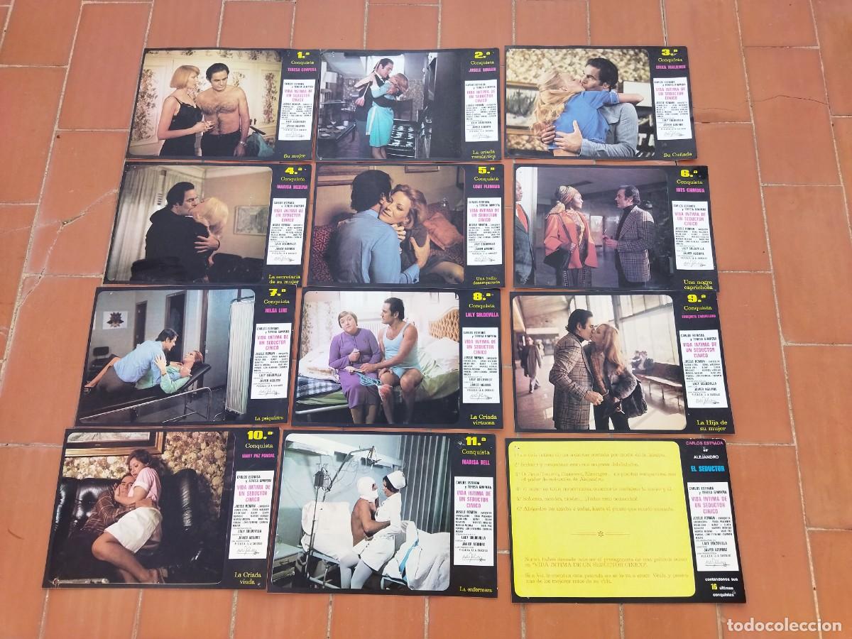 Kino: fotocromos12 set completo VIDA INTIMA DE UN SEDUCTOR CINICO carlos estrada javier aguirre helga line
