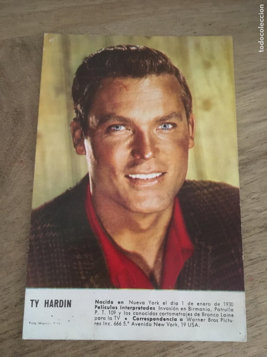 Cin&eacute;ma: ty hardin postal color original antigua