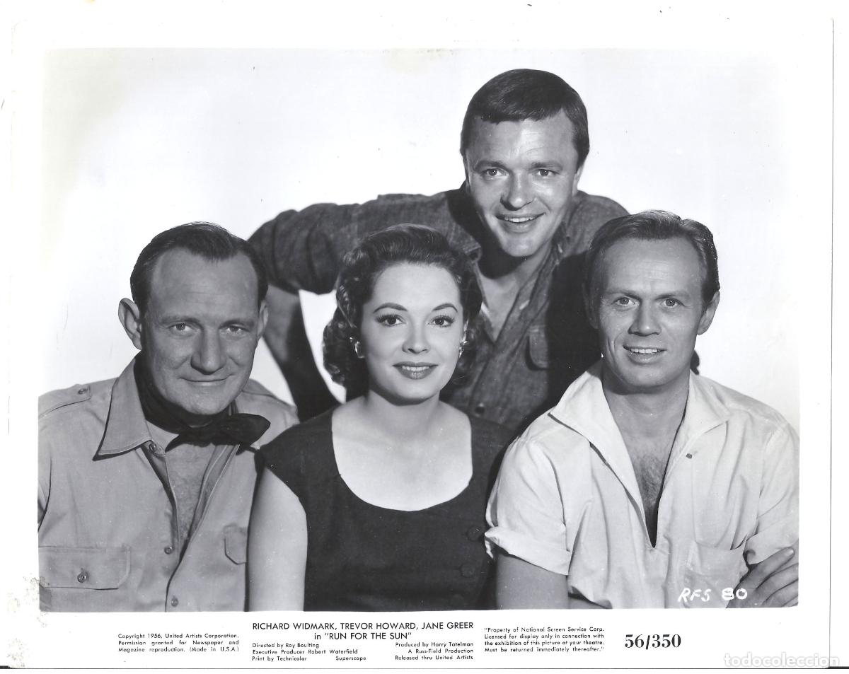 Kino: F35830 JANE GREER RICHARD WIDMARK TREVOR HOWARD HUIDA HACIA EL SOL FOTO B/N ORIGINAL AMERICANA