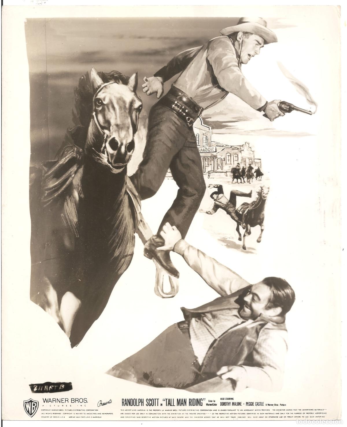 Cine: F35911 RANDOLPH SCOTT TALL MAN RIDING FOTO B/N ORIGINAL AMERICANA
