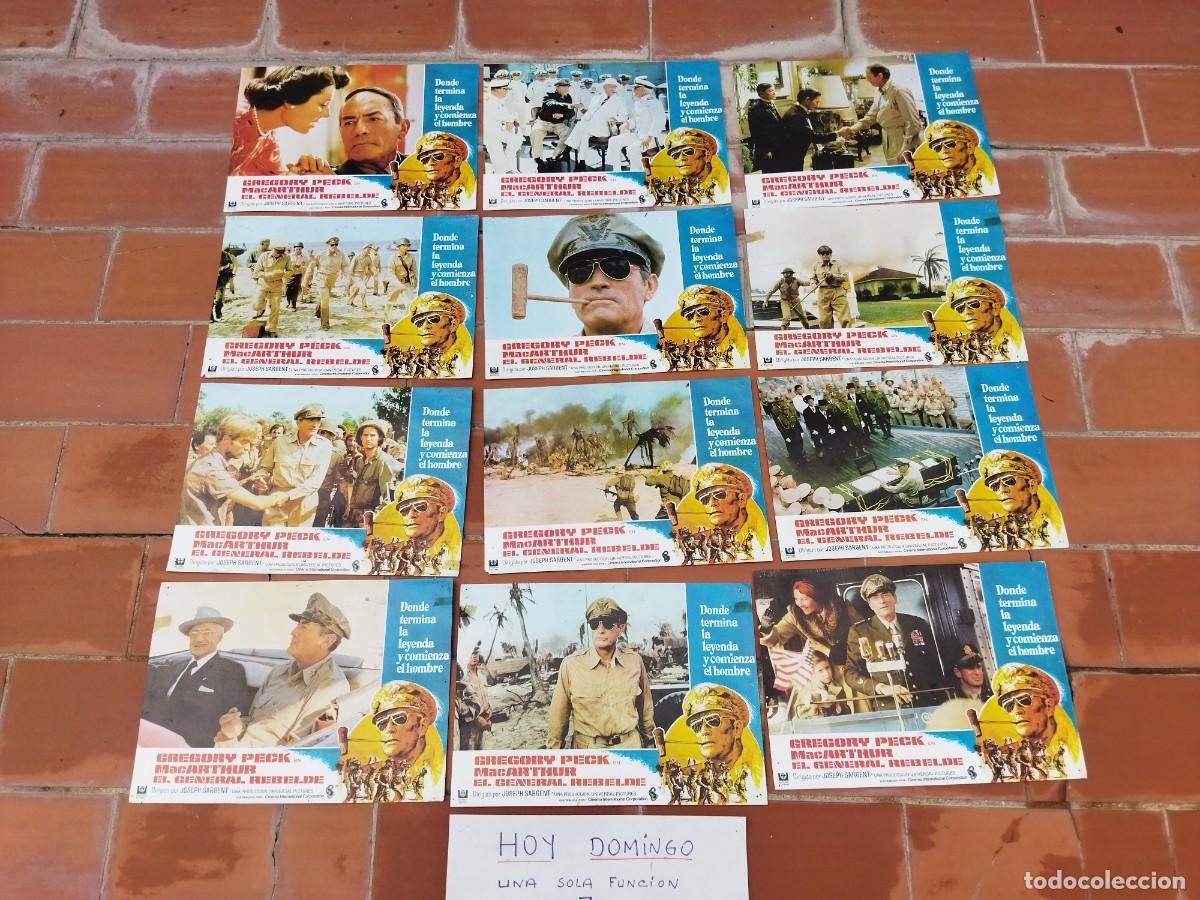 Cinema: fotocromos 12 set completo MAcARTHUR EL GENERAL REBELDE gregory pack joseph sargent