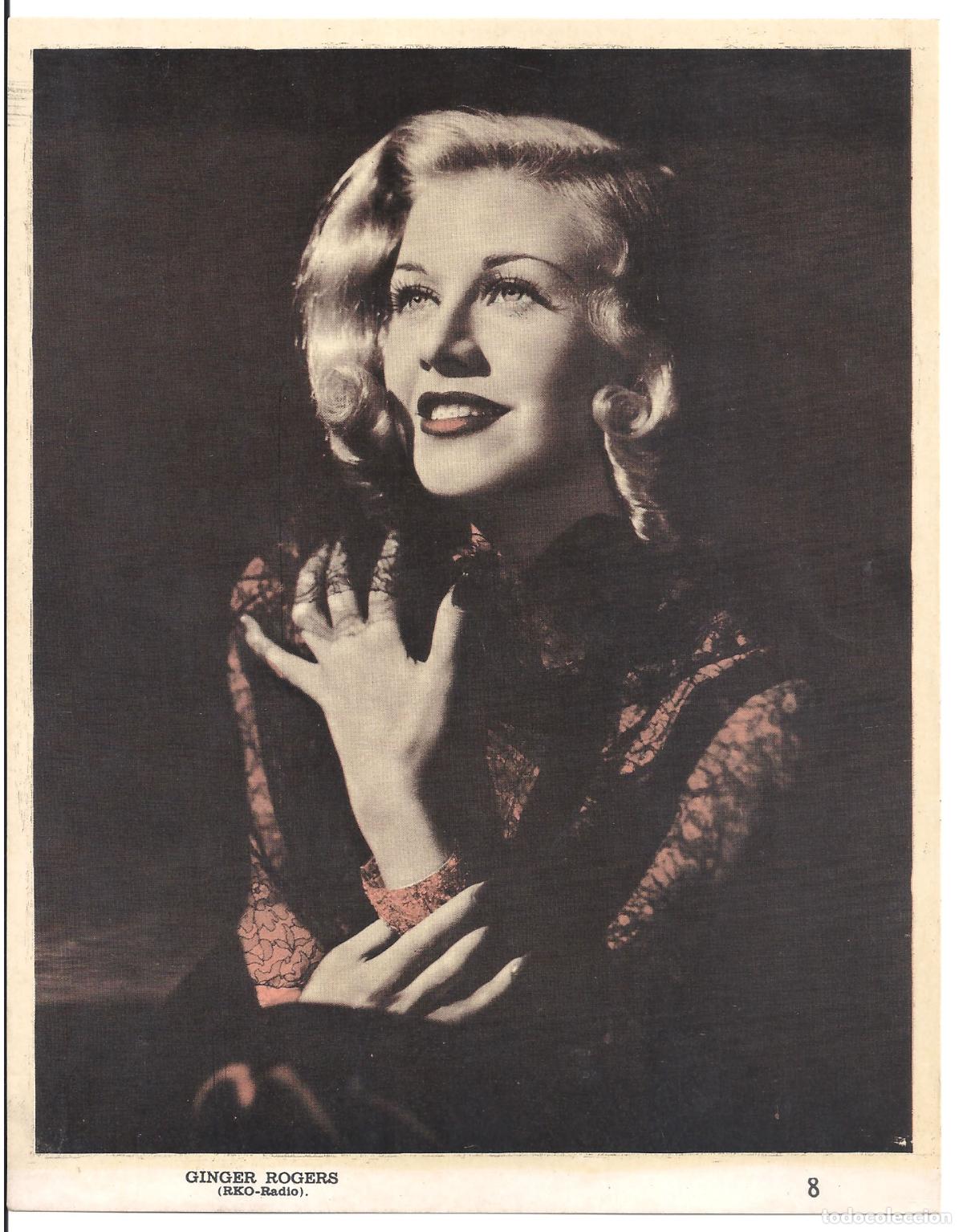 Kino: F35993 GINGERS ROGERS FOTO LAMINA B/N ORIGINAL CUBANA