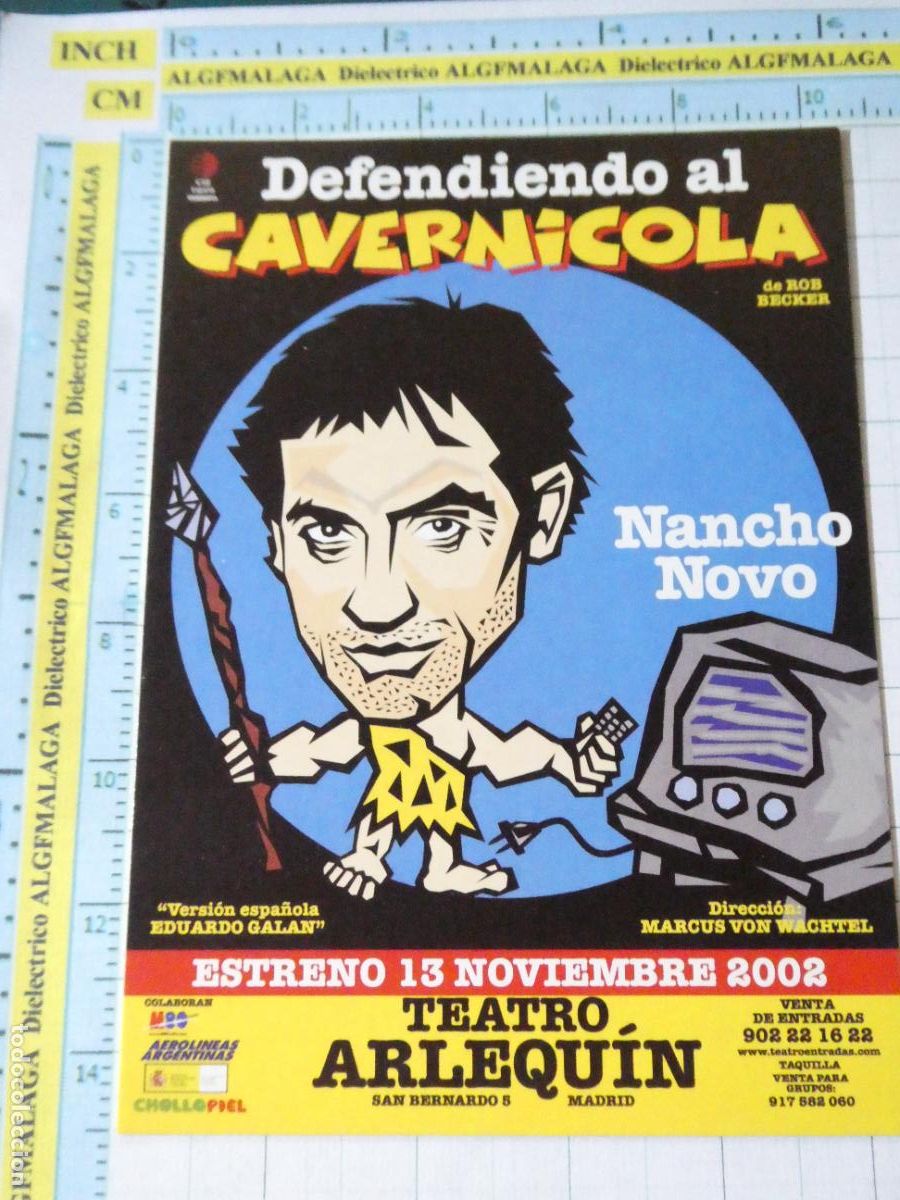 Cin&eacute;ma: POSTAL DE CINE PEL&Iacute;CULAS ACTORES. TEATRO ARLEQU&Iacute;N NANCHO NOVO DEFENDIENDO AL CARVERNICOLA. 503