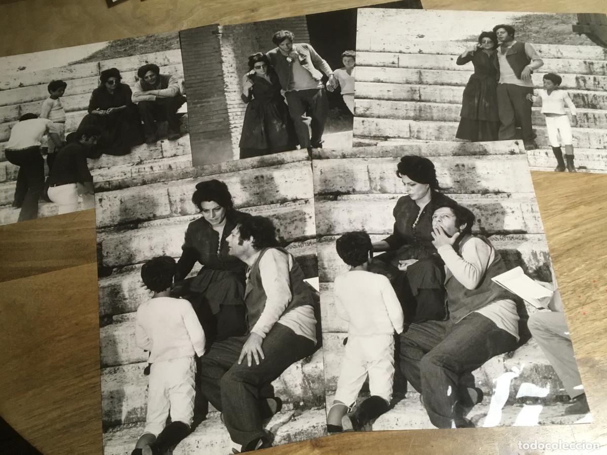 Cin&eacute;ma: marcello mastroianni anna magnani lote 5 fotos originales antiguas