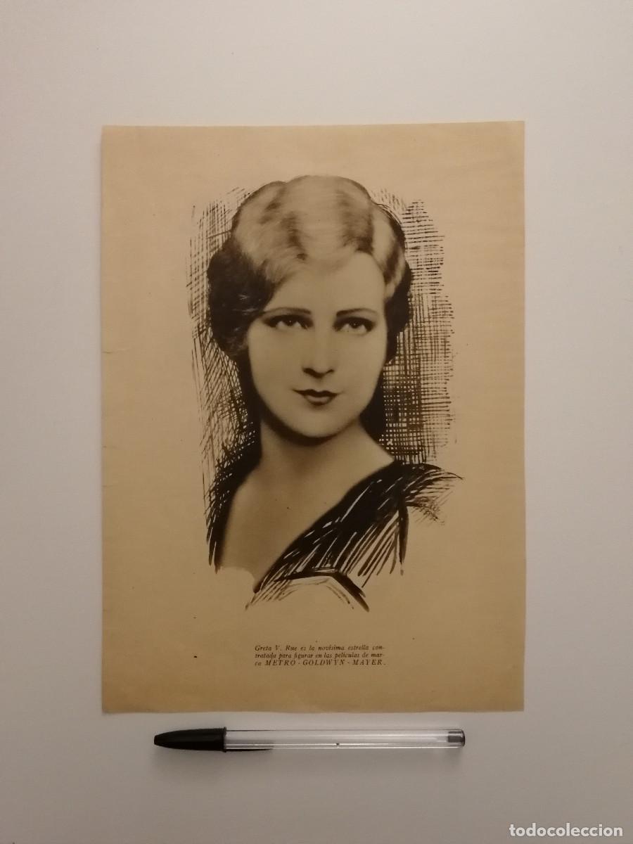 Cin&eacute;ma: ANTIGUA FICHA -A4- GRETA V RUE y Rod La Rocque