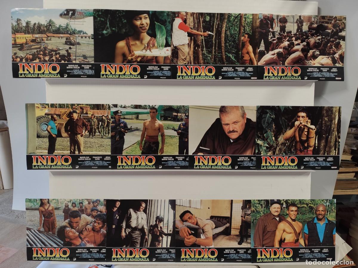 Cine: INDIO LA GRAN AMENAZA. MARVELOUS MARVIN HAGLER, FRANCESCO QUINN. 12 FOTOCROMOS