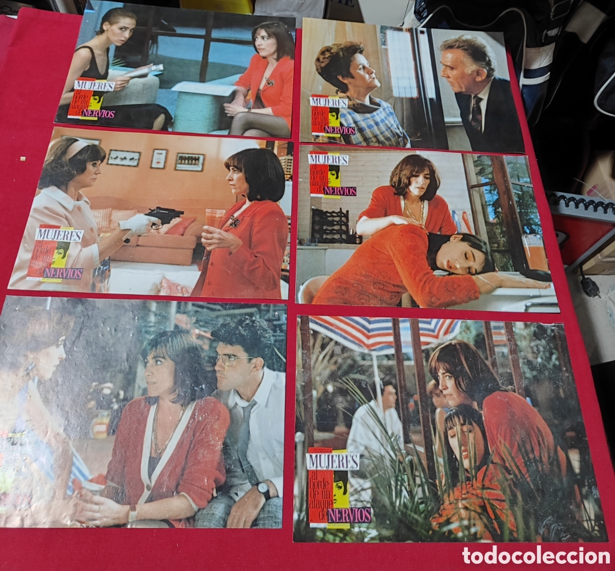 Cine: Lote 6 foto cromos pel&iacute;cula MUJERES AL BORDE DE UN ATAQUE DE NERVIOS