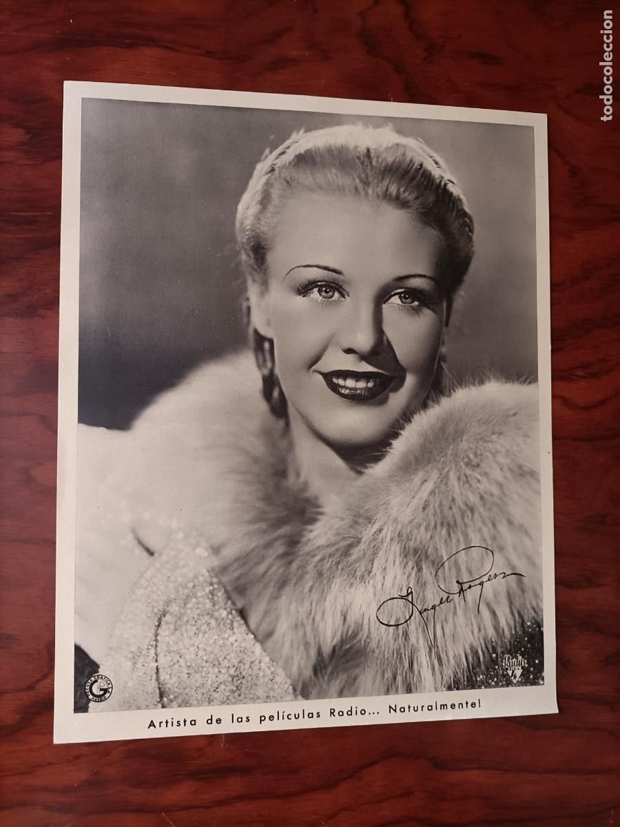 Kino: FOTO DE GINGER ROGERS CON FIRMA. 24 X 19 CM. PERFECTO ESTADO, COMO NUEVA.