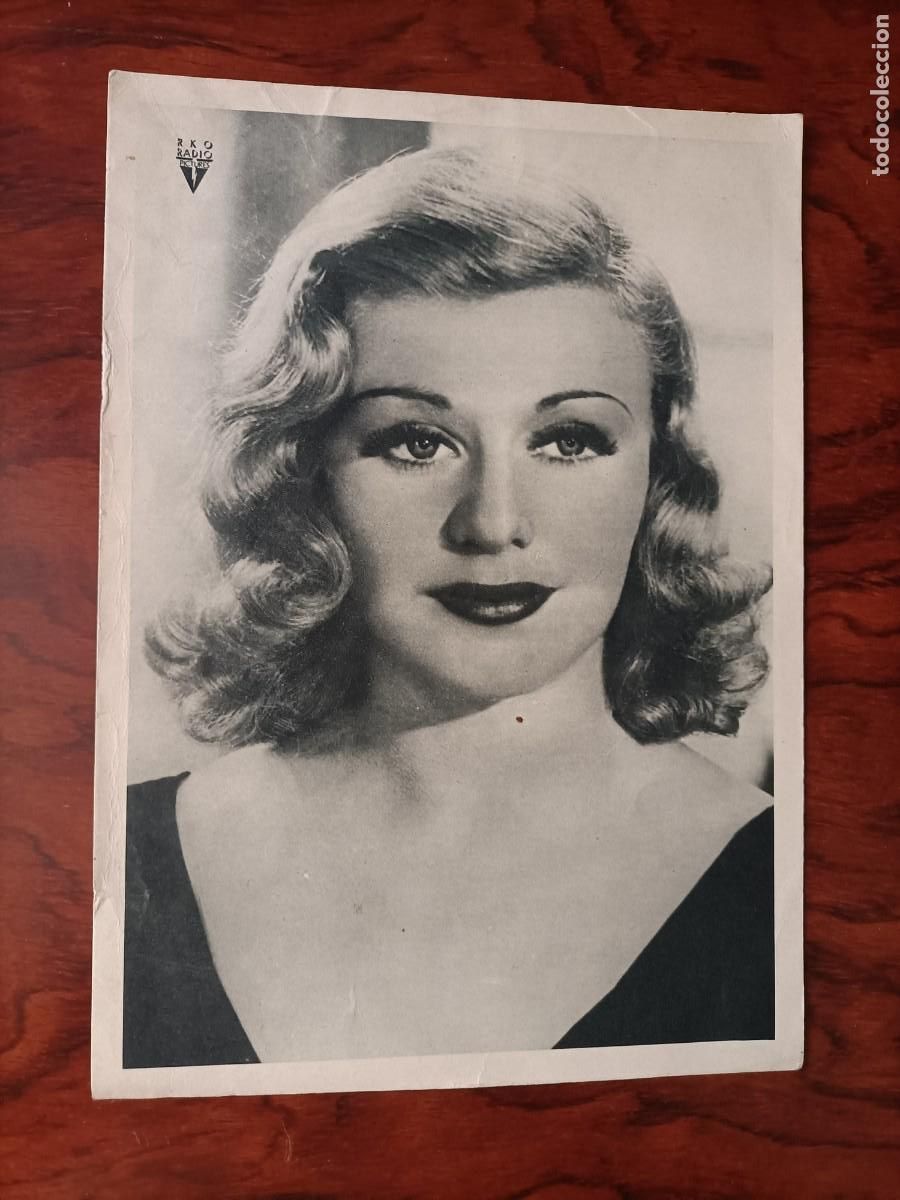 Kino: FOTO DE GINGER ROGERS. TIPO LAMINADA MIDE 24 X 17 CM. PERFECTO ESTADO.