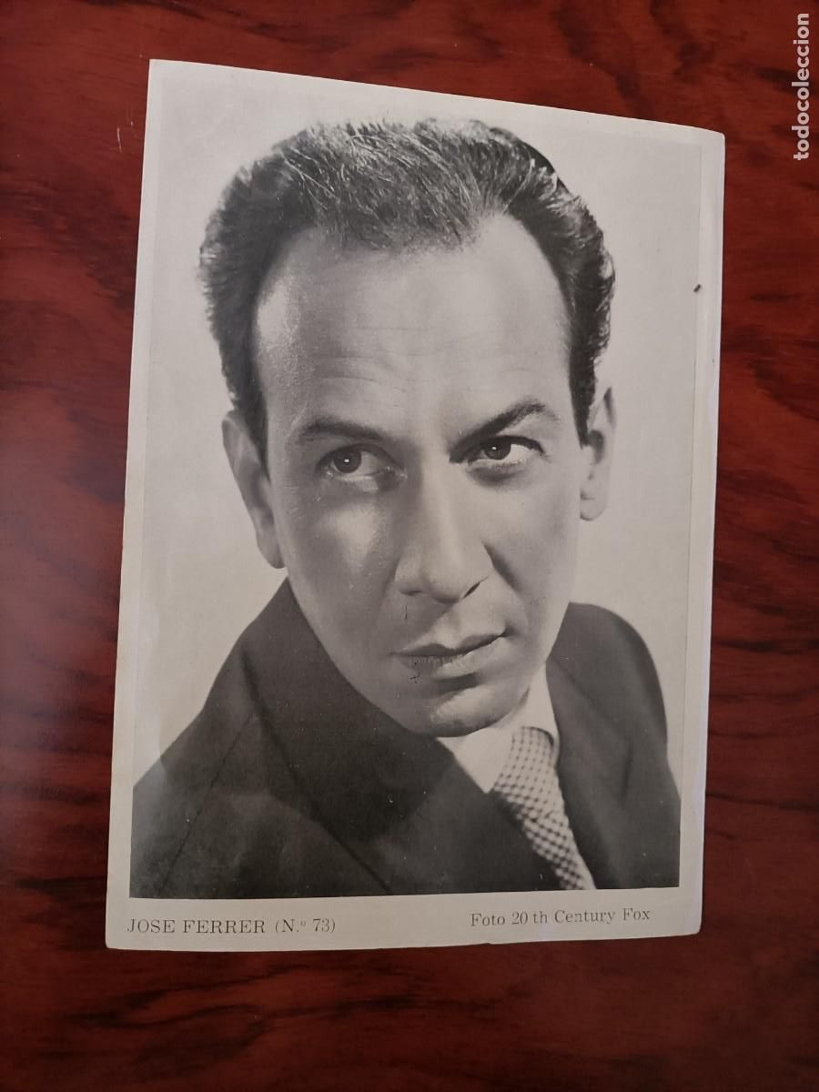 Kino: FOTO FICHA DEL ACTOR. JOS&Eacute; FERRER. COLECCI&Oacute;N DE ARTISTAS DE LA PANTALLA, N&ordm; 73. 17X12 C.M.