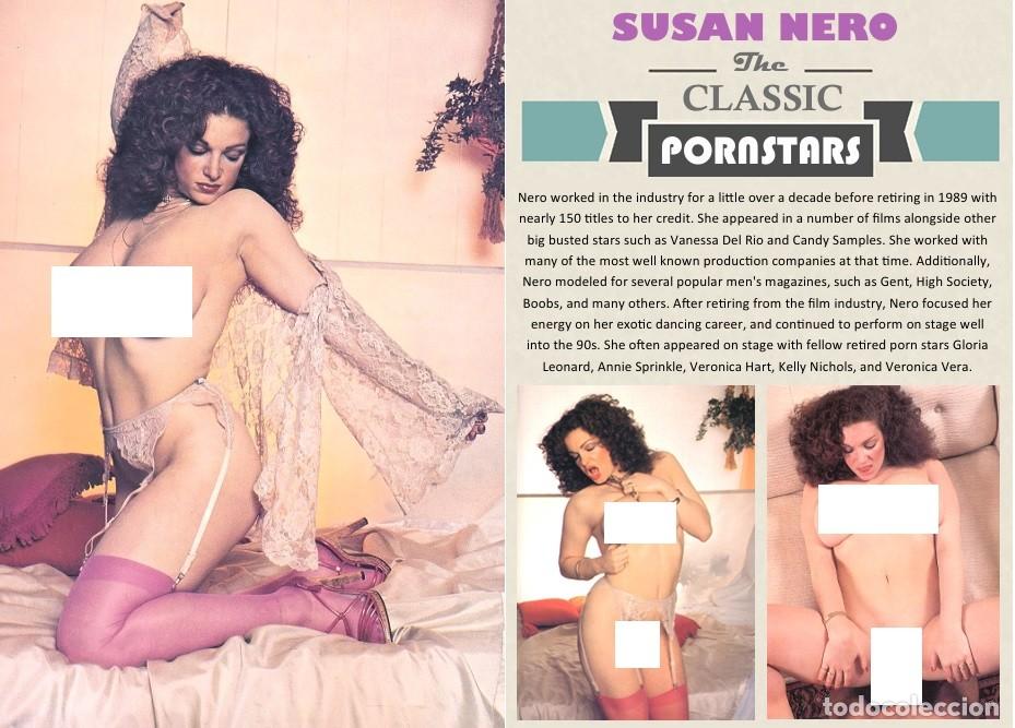 Cine: SUSAN NERO &middot; SUE NERO - COLECCION THE CLASSIC PORNSTARS - FOTO POSTAL DOBLE CARA CARTULINA 14X9,5cm