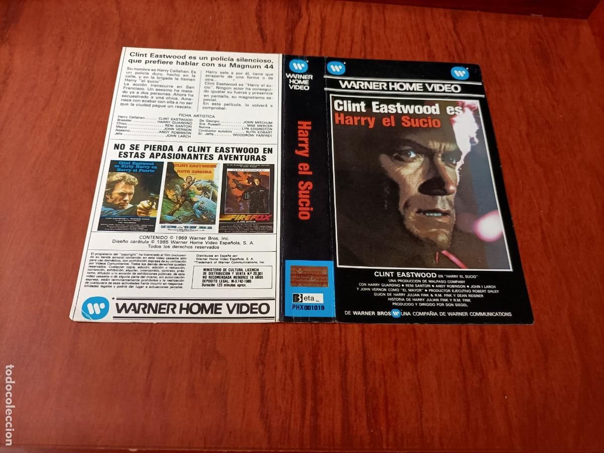 Kino: CARATULA DE LA PEL&Iacute;CULA. HARRY EL SUCIO. CLINT EASTWOOD. PERFECTO ESTADO.