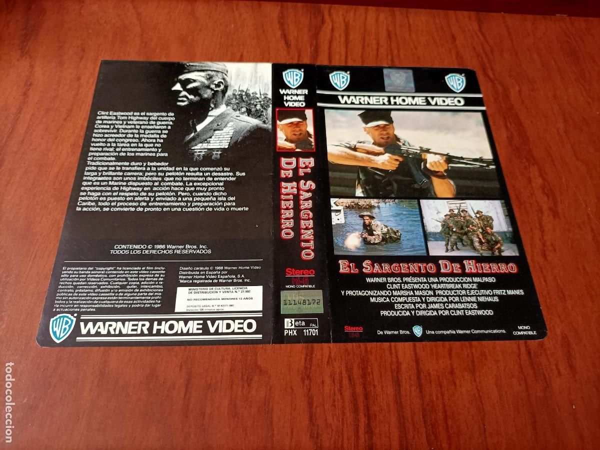 Kino: CARATULA DE LA PEL&Iacute;CULA. EL SARGENTO DE HIERRO. CLINT EASTWOOD. PERFECTO ESTADO.