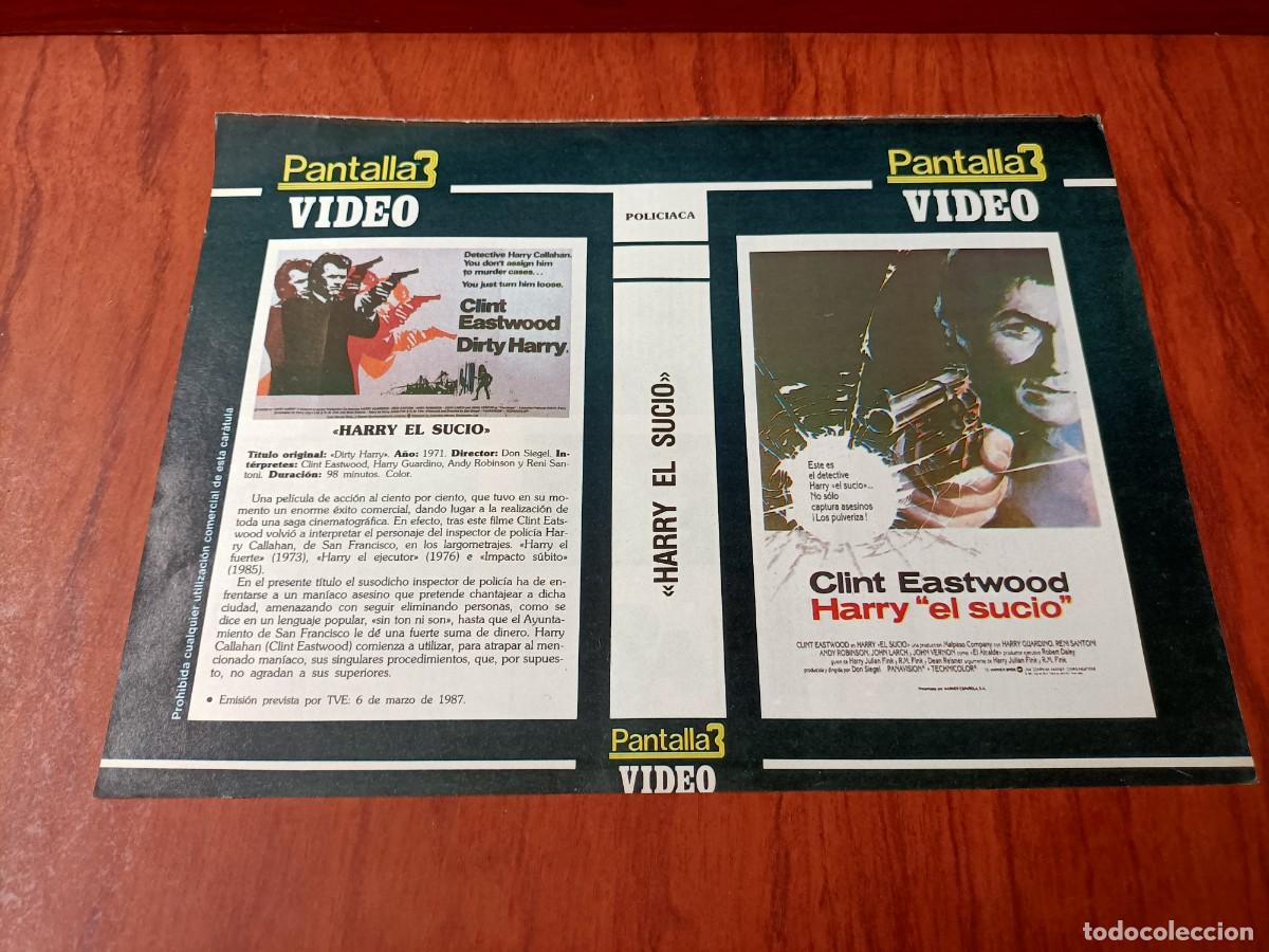 Kino: CARATULA DE LA PEL&Iacute;CULA. HARRY EL SUCIO. CLINT EASTWOOD. PERFECTO ESTADO.