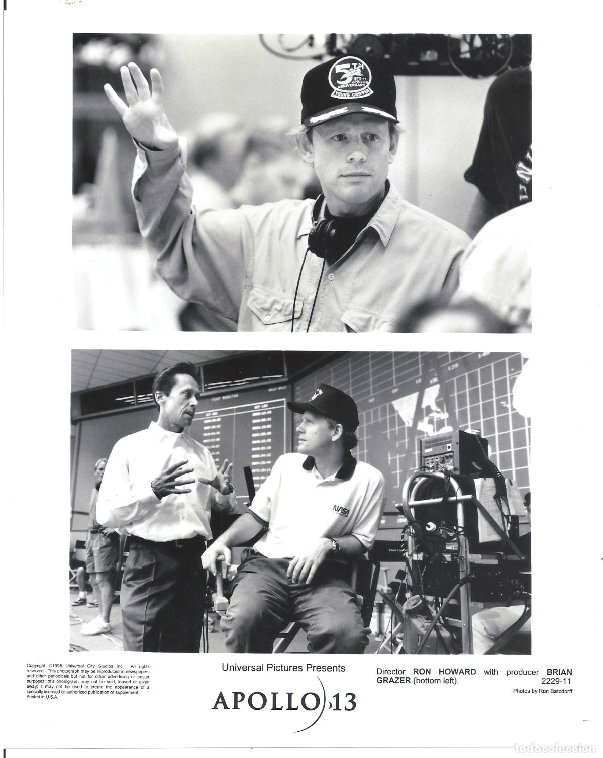 Cinema: F36041 RON HOWARD director BRIAN GRAZER productor APOLO 13 FOTO B/N ORIGINAL AMERICANA RON BATZDORFF