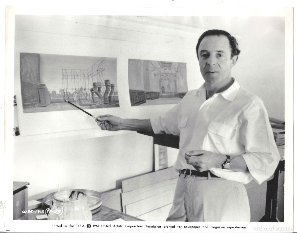 Cinema: F36046 VICTOR GANGELIN set decorator WEST SIDE STORY FOTO B/N ORIGINAL AMERICANA