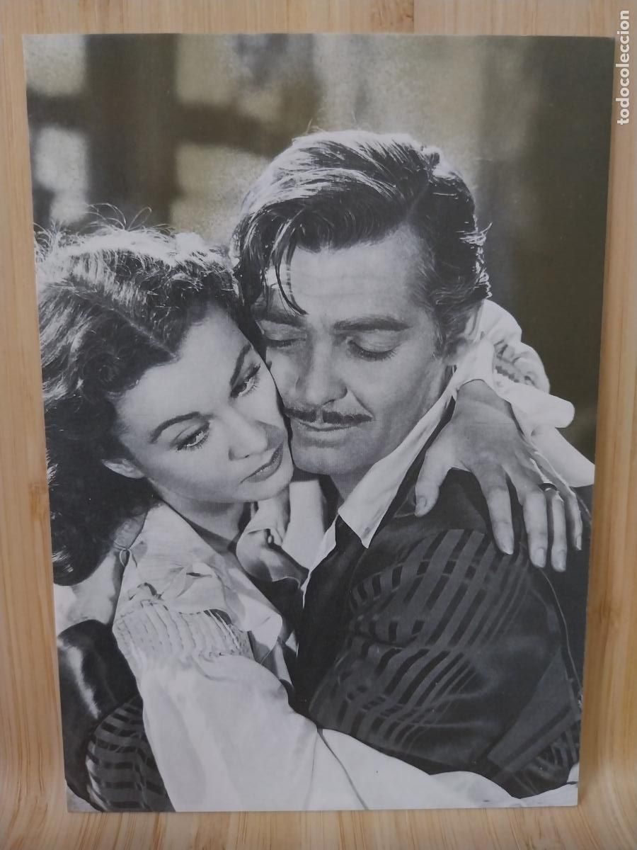 Kino: VIVIEN LEIGH CLARK GABLE POSTAL FOTOGRAMAS SERIE MITOS SC A&Ntilde;O 1988 ORIGINAL