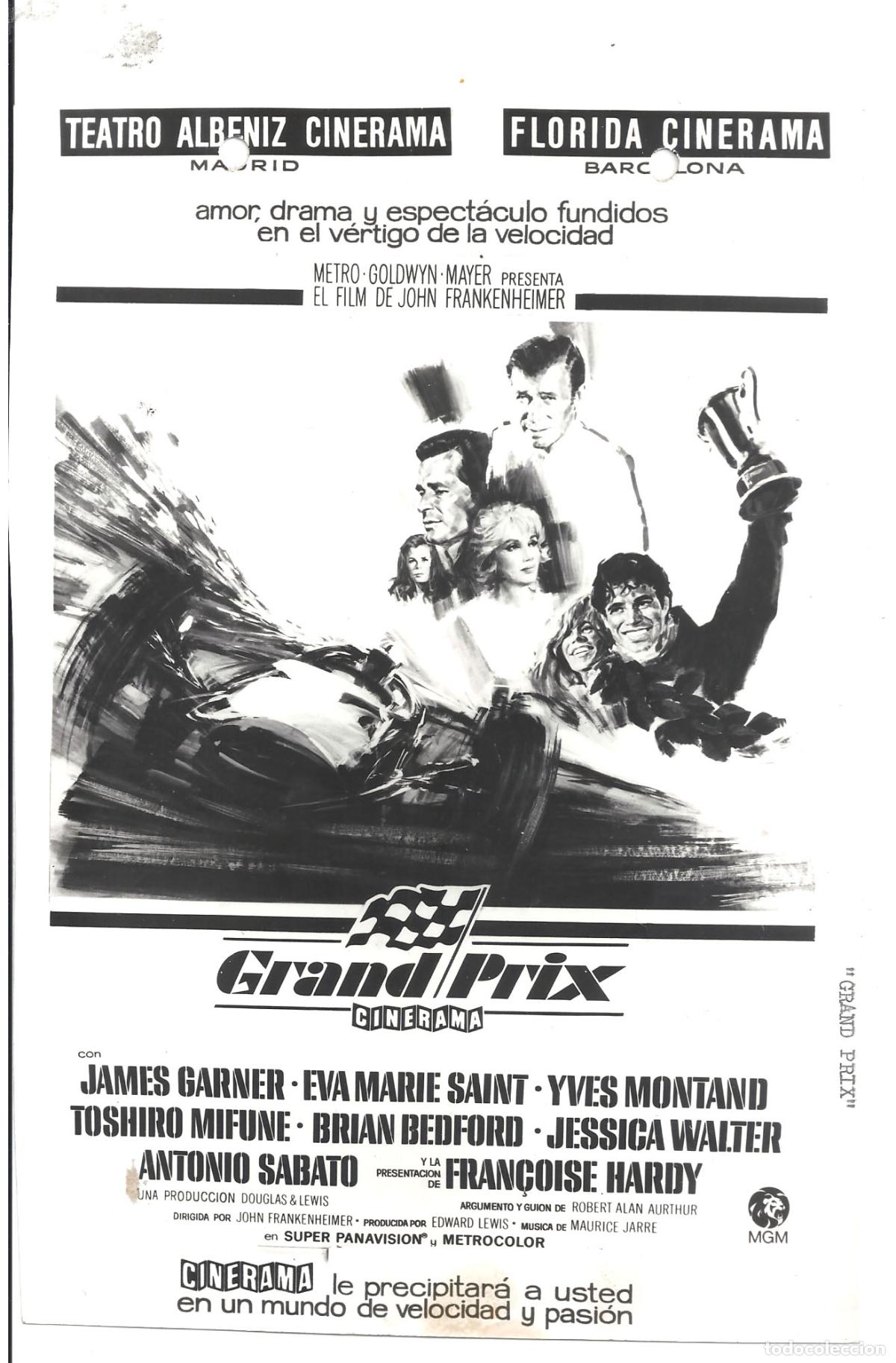 Cinema: F36097 JAMES GARNER YVES MONTAND GRAND PRIX AUTOMOVILISMO FOTO B/N ORIGINAL ESPA&Ntilde;OLA