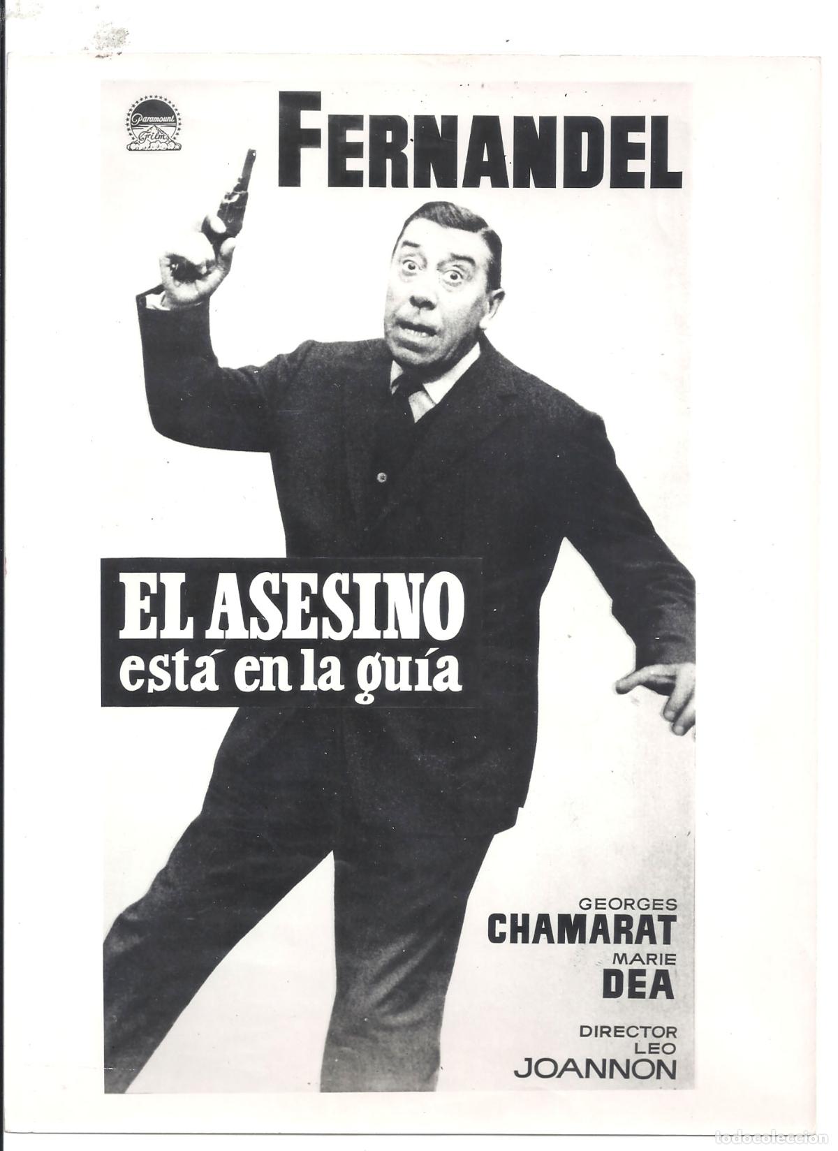 Cinema: F36105 FERNANDEL EL ASESINO EST&Aacute; EN LA GU&Iacute;A FOTO B/N ORIGINAL ESPA&Ntilde;OLA