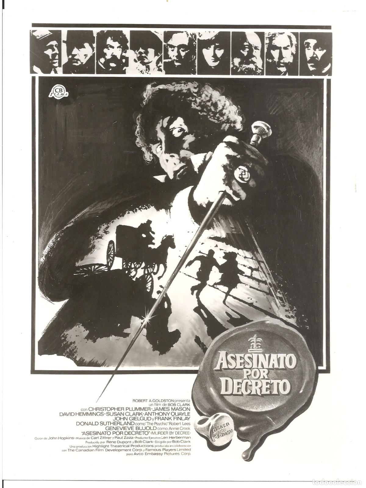 Cine: F36110 ASESINATO POR DECRETO SHERLOCK HOLMES FOTO B/N ORIGINAL ESPA&Ntilde;OLA
