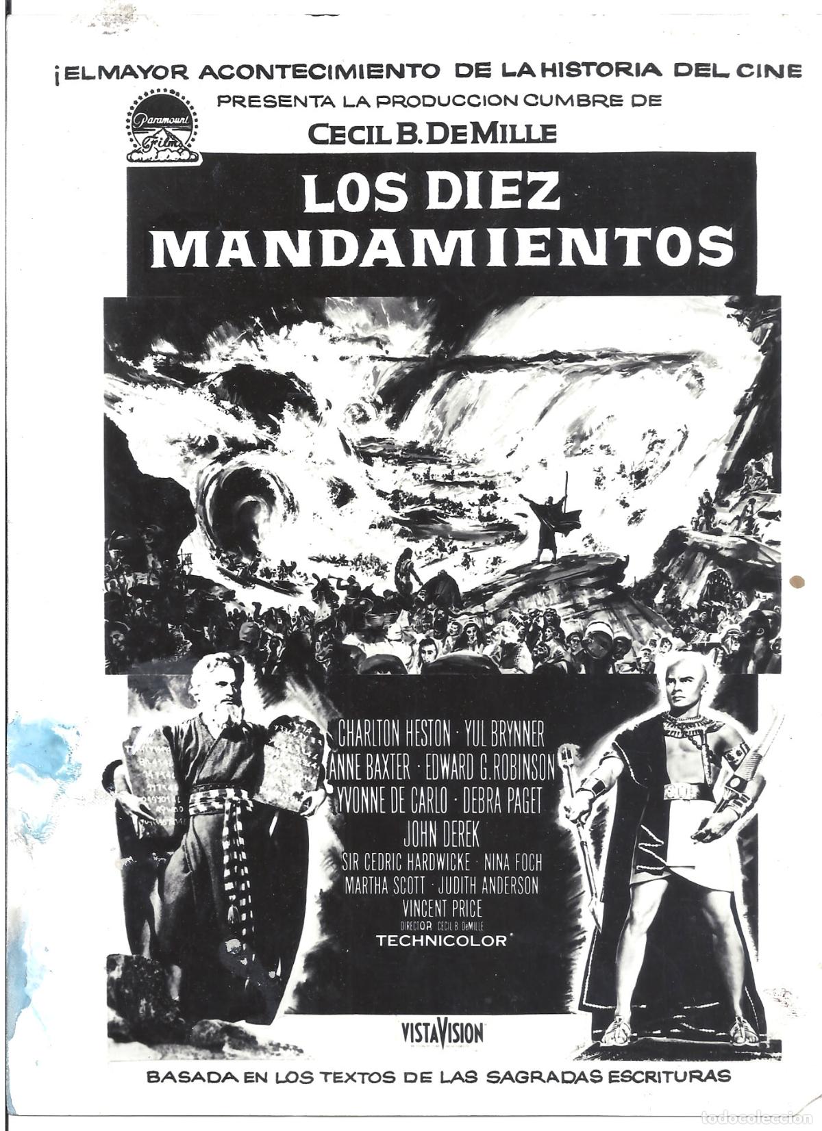 Cinema: F36116 LOS DIEZ MANDAMIENTOS CECIL B. DE MILLE FOTO B/N ORIGINAL ESPA&Ntilde;OLA