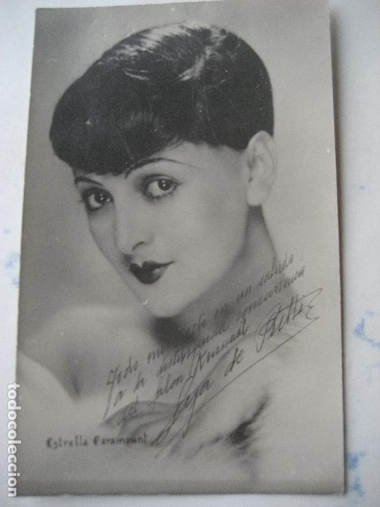 Cinema: Postal Estrella Paramount. Con dedicatoria y firma de impresion. Sin circular