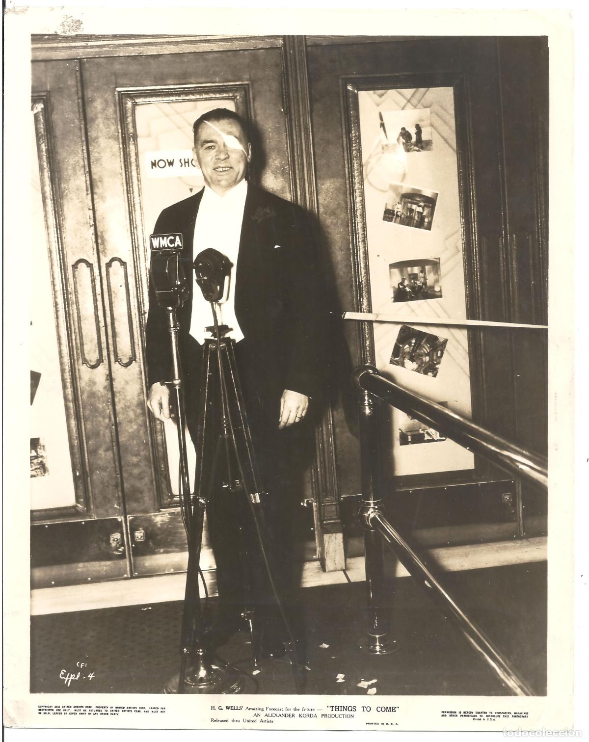 Cinema: F36186 FLOYD GIBBONS periodista ESTRENO LA VIDA FUTURA FOTO B/N ORIGINAL AMERICANA