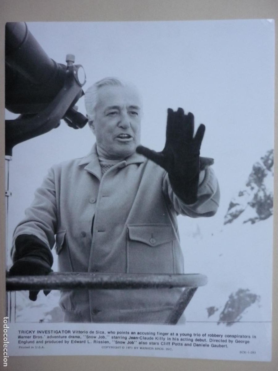 Cinema: vittorio de sica - foto original b/n - director de cine filmmaker - snow job - actor