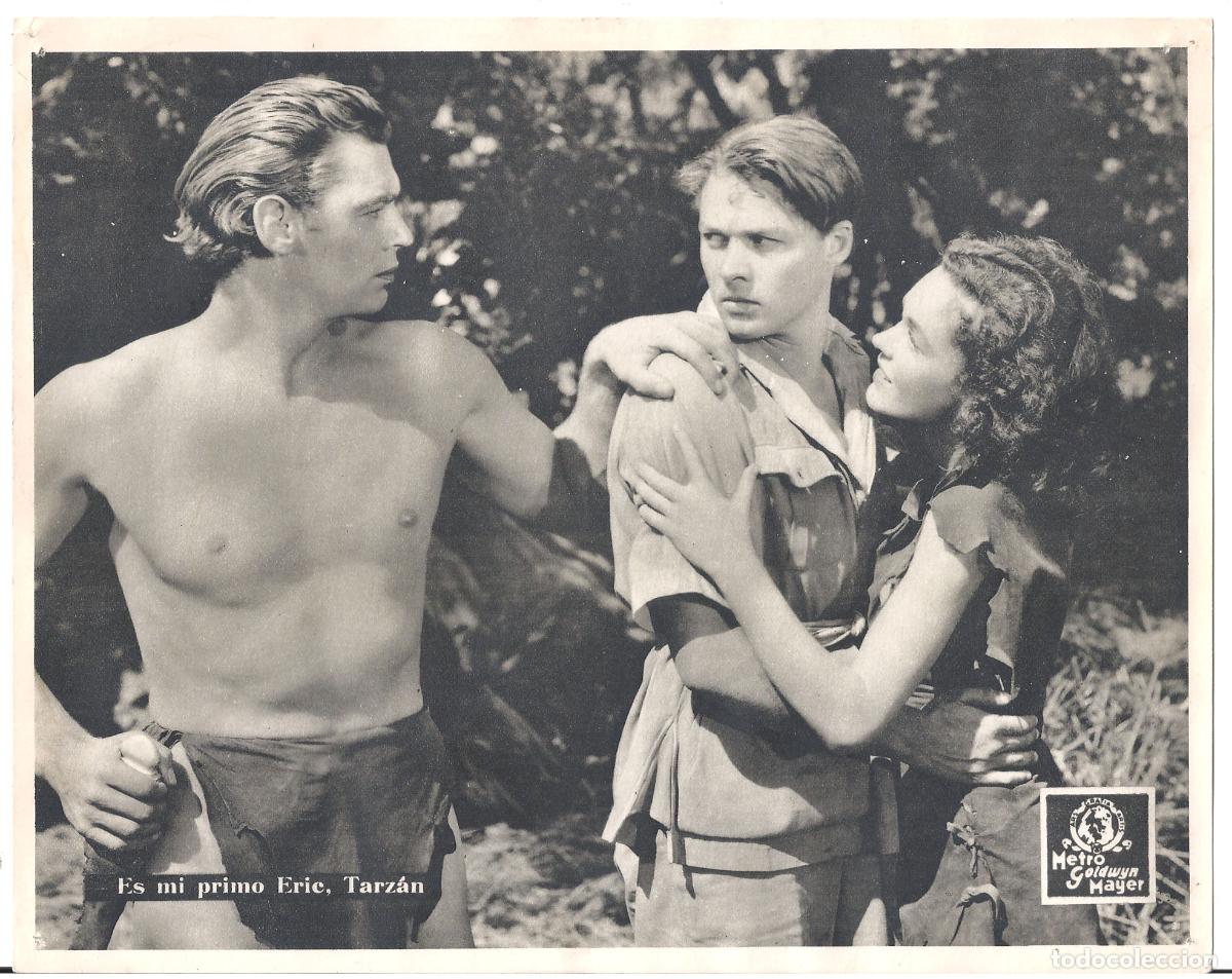 Cinema: F36229 MAUREEN O'SULLIVAN JOHNNY WEISSMULLER LA FUGA DE TARZAN FOTOCROMO B/N ORIGINAL ESPA&Ntilde;OL
