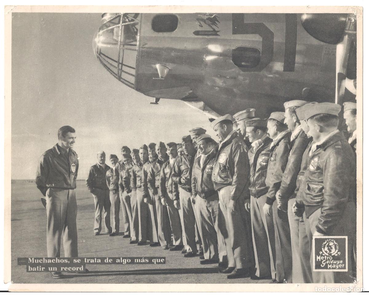 Cinema: F36240 CLARK GABLE PILOTO DE PRUEBAS FOTOCROMO B/N ORIGINAL ESPA&Ntilde;OL