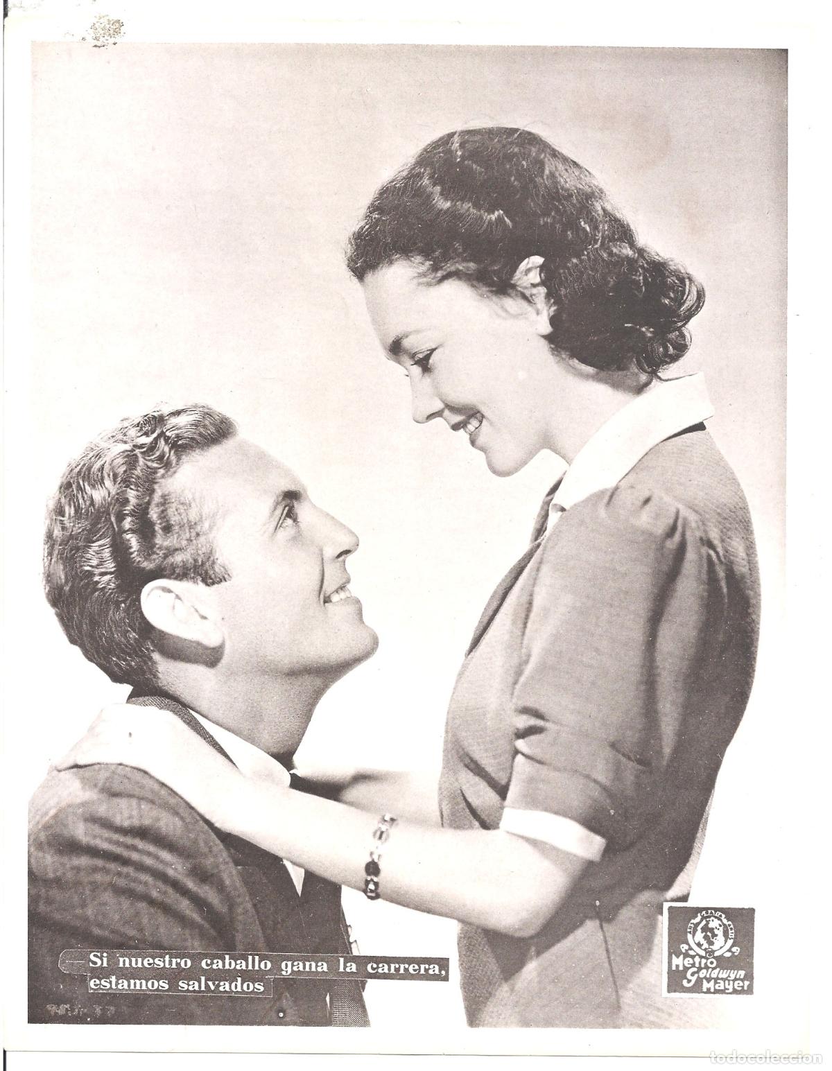 Cinema: F36250 ALLAN JONES MAUREEN O'SULLIVAN UN DIA EN LAS CARRERAS FOTOCROMO B/N ORIGINAL ESPA&Ntilde;OL