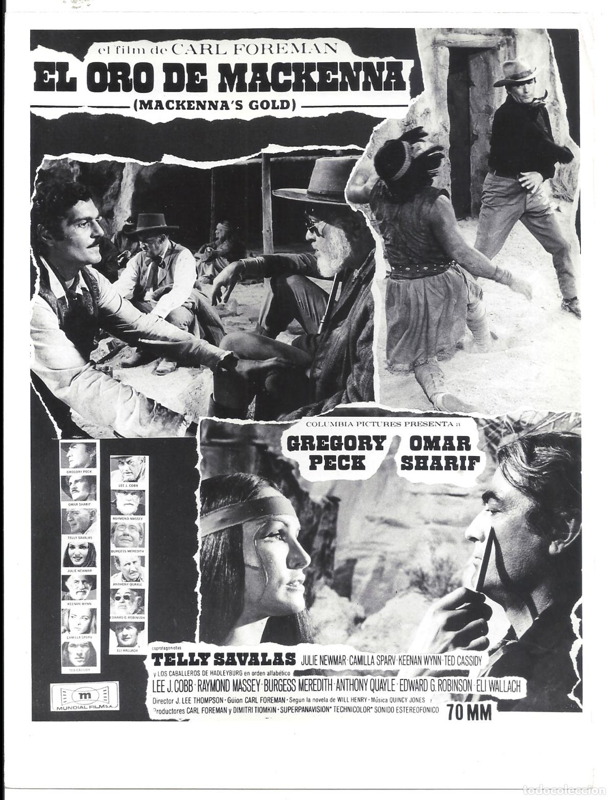 Cine: F36297 GREGORY PECK OMAR SHARIFF EL ORO DE MACKENNA FOTO B/N ORIGINAL ESPA&Ntilde;OLA