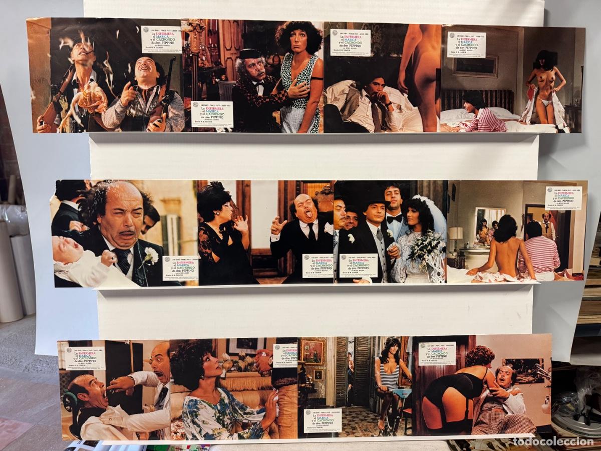 Kino: La enfermera el marica y el cachondo de don Peppino, Lino Banfi, Pamela Prati, 12 fotocromos