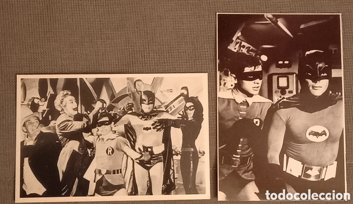 Cine: 2 postales Batman y Robin. Serie a&ntilde;os 60s