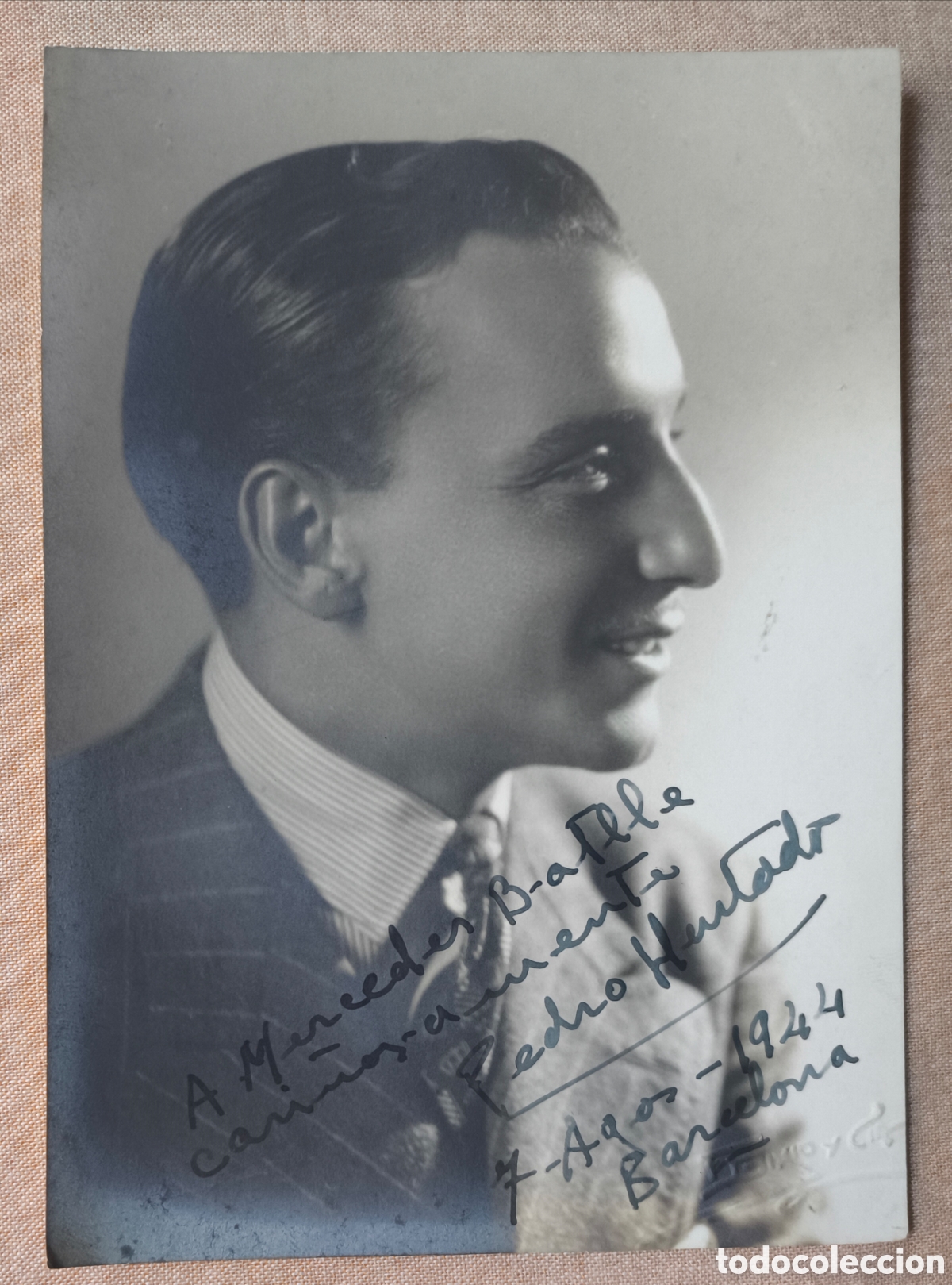 Cine: PEDRO HURTADO ACTOR CINE RETRATO FOTOGRAF&Iacute;A FIRMADA Y DEDICADA C. 1944