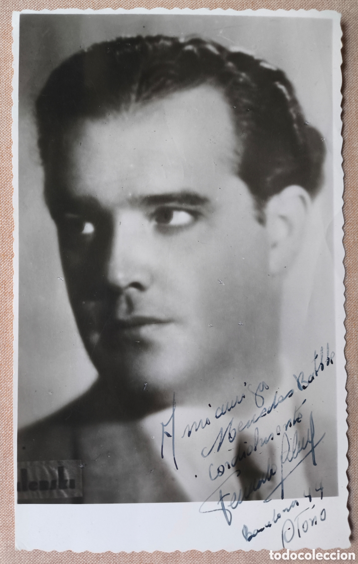 Cine: FERNANDO OCHOA ACTOR ARGENTINO CINE RETRATO FOTOGRAF&Iacute;A FIRMADA Y DEDICADA C. 1944