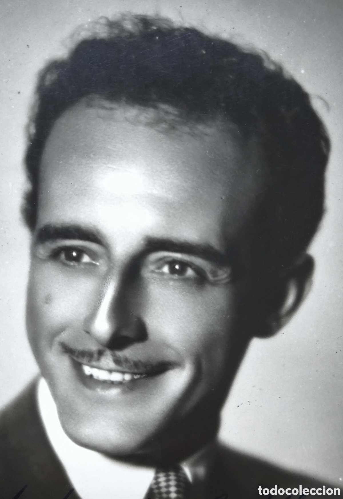 Kino: TOM&Aacute;S BLANCO ACTOR CINE RETRATO FOTOGRAF&Iacute;A POSTAL FOTOGR&Aacute;FICA FIRMADA Y DEDICADA C. 1945