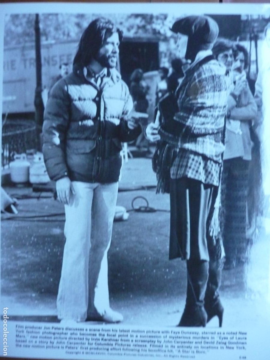 Kino: john peters - foto original b/n - cinema producer - faye dunaway - eyes of laura mars
