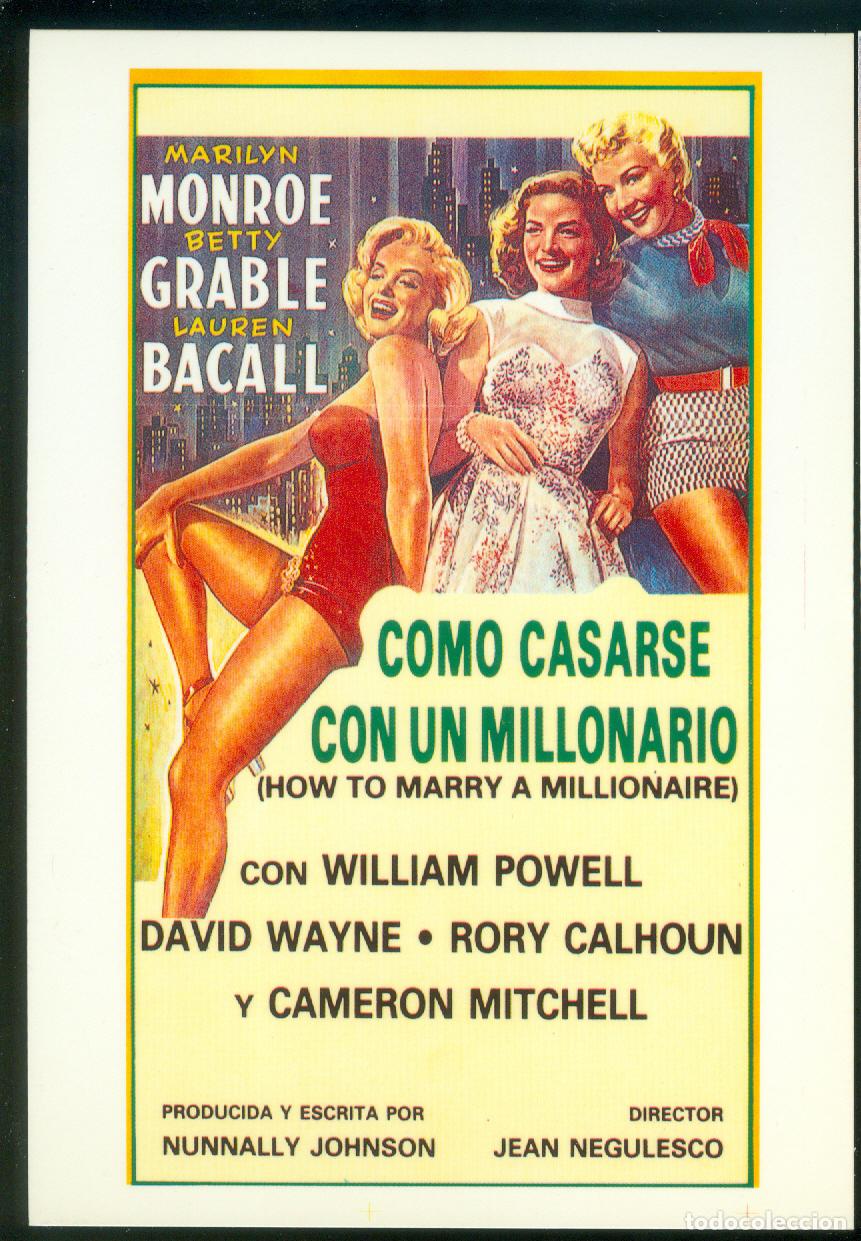Kino: POSTAL MARILYN MONROE - ORIGINAL EUROPA N&ordm; 297 - COMO CASARSE CON UN MILLONARIO