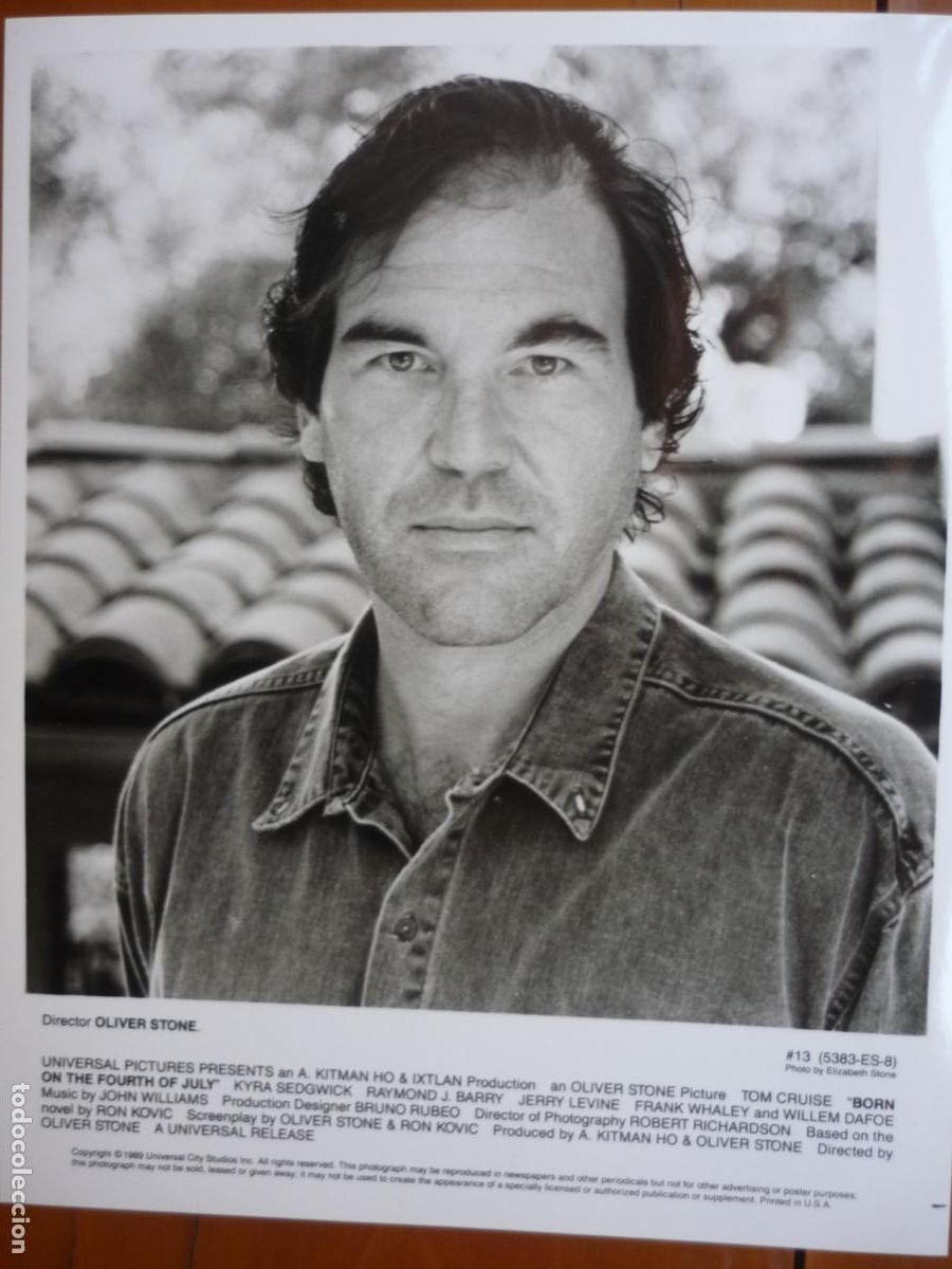 Cinema: oliver stone - foto original b/n - cinema filmmaker - born on the fourth of july
